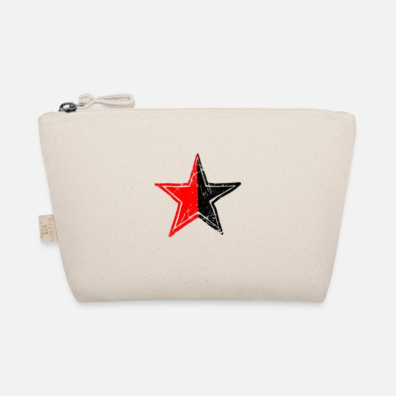 star red black drawn patina path turned - Bio-Täschchen - Natur