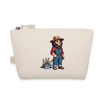 Cute Lion Farmer - Organic Pouch - nature - Front