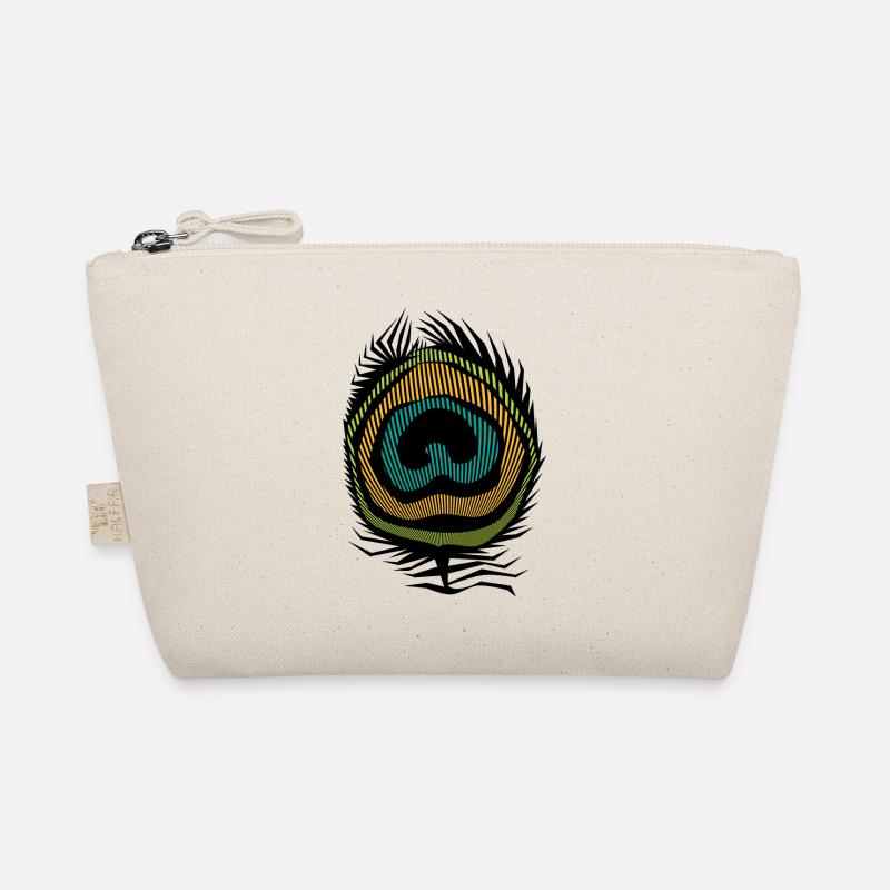psychedelic Pfauenfeder PFAU bohemian schick 2024 - Bio-Täschchen - Natur