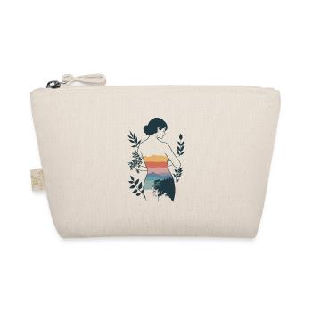 Woman with Mountain Landscape and Nature - Organic Pouch - nature - Front