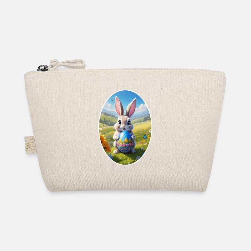 Easter Bunny with Egg, Oval Organic Pouch