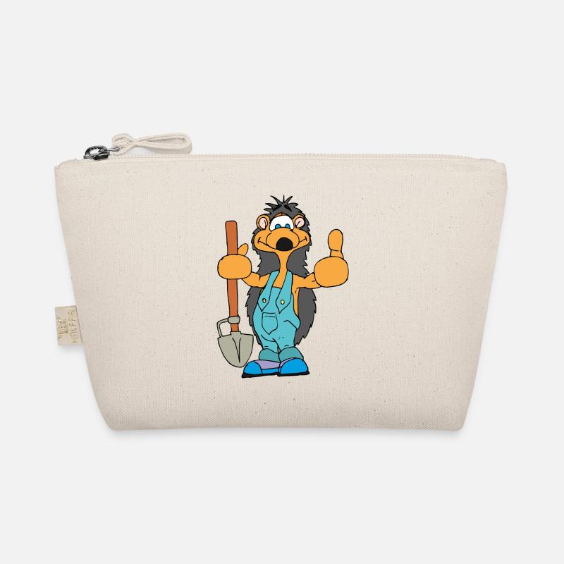 Der Gärtner-Igel arbeitet im Garten Bio-Täschchen