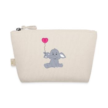 Bébé éléphant avec montgolfière coeur - Trousse biologique - nature - Devant