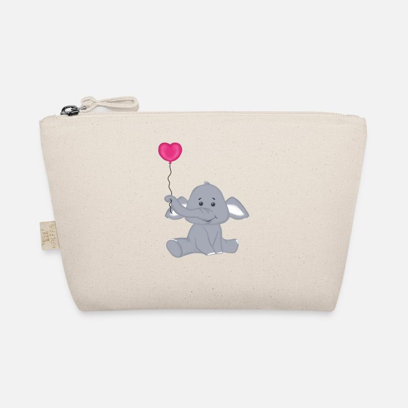 Bébé éléphant avec montgolfière coeur - Trousse biologique - nature