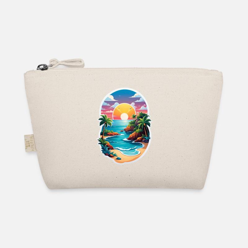 Strandurlaub Sonne Meer - Bio-Täschchen - Natur