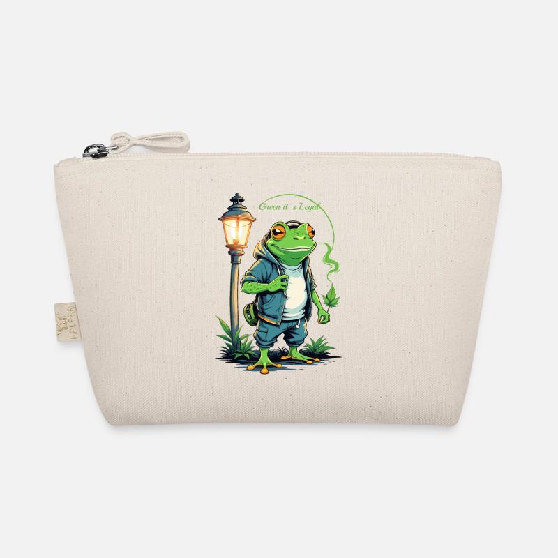 Grenouille verte avec feuille de chanvre Trousse biologique