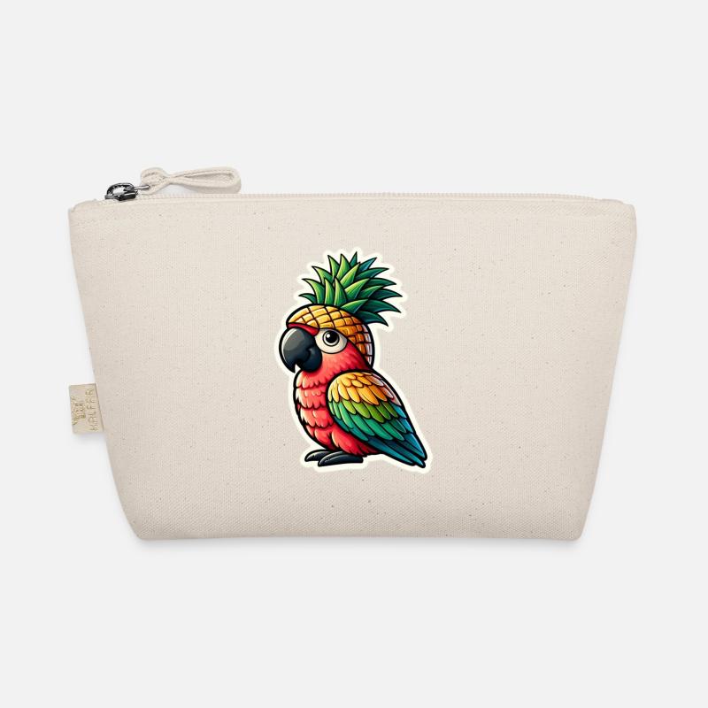 Petit perroquet mignon avec chapeau ananas Trousse biologique
