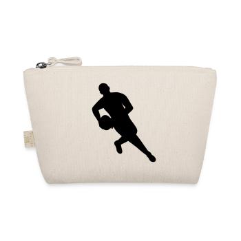 Spieler mit Ball im Rugby - Bio-Täschchen - Natur - Vorne