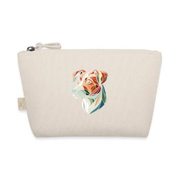Geometrischer Jack Russel Hundekopf, Polygon Kunst - Bio-Täschchen - Natur - Vorne