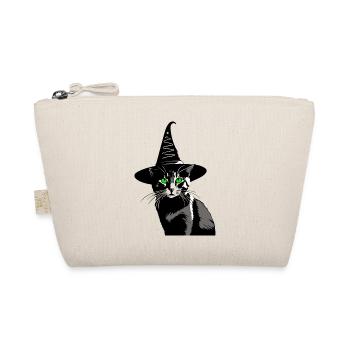 Chat Yeux Verts Chapeau Sorcière Walpurgis Nuit - Trousse biologique - nature - Devant