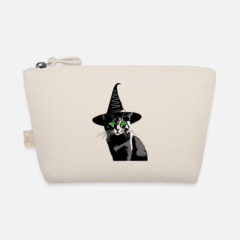 Chat Yeux Verts Chapeau Sorcière Walpurgis Nuit Trousse biologique