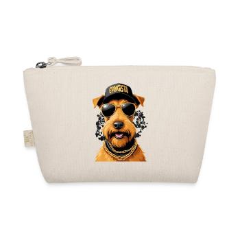 Irish Terrier Gangsta Gangster Hund Geschenk - Bio-Täschchen - Natur - Vorne
