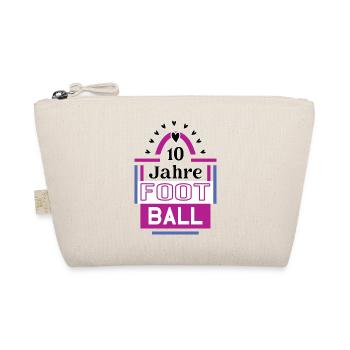10 Jahre Football Jubiläum Footballspielerin - Bio-Täschchen - Natur - Vorne
