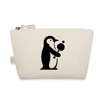 Penguin Table Tennis Table Tennis Player Silhouette - Organic Pouch - nature - Front
