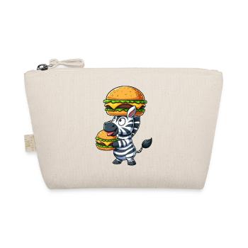 Whimsical Zebra Hamburger Fast Food Cheeseburger - Organic Pouch - nature - Front