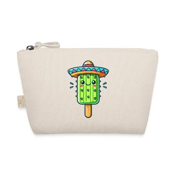 funny cactus ice cream motif with colorful sombrero - Organic Pouch - nature - Front