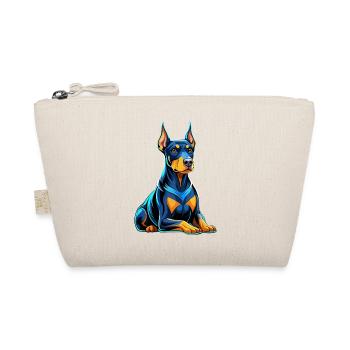 Doberman assis avec vue sur le chien - Trousse biologique - nature - Devant