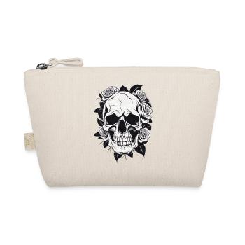 Totenkopf Totenschädel Rosen Gothic - Bio-Täschchen - Natur - Vorne