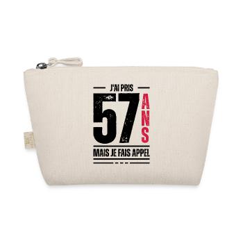jai 57 ans / t-shirt 57 ans / cadeau 57 ans - Trousse biologique - nature - Devant