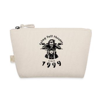 25th Birthday Going full throttle since 1999 - Organic Pouch - nature - Front