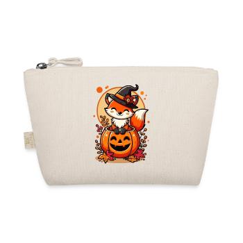 Halloween-Fuchs im Kürbis:Süßer Gruselspaß - Bio-Täschchen - Natur - Vorne