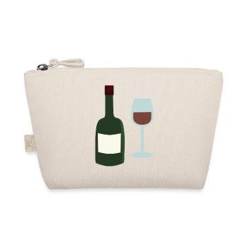 Wine Bottle and Wine Glass - Organic Pouch - nature - Front