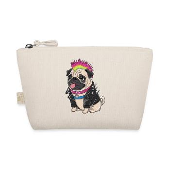 Mops Hundehalter Mops Punk Punker - Bio-Täschchen - Natur - Vorne