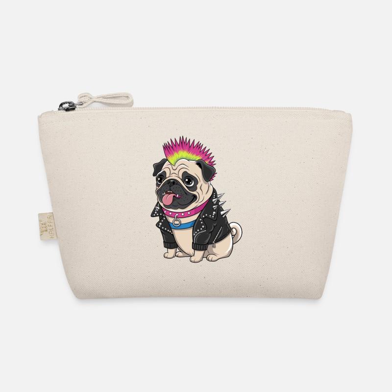 Mops Hundehalter Mops Punk Punker Bio-Täschchen