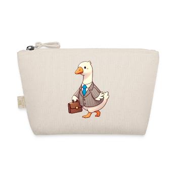Ernsthafte Gans im Business-Anzug-Design - Bio-Täschchen - Natur - Vorne