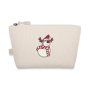 Reindeer Snowman - Organic Pouch - nature - Front