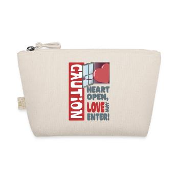 Heart open, love may enter (Valentine's Day) - Organic Pouch - nature - Front