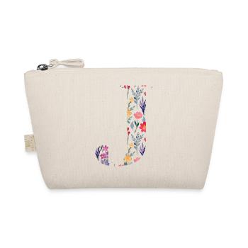 Personalized floral letter j - gift idea - Organic Pouch - nature - Front