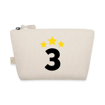 3 Year Star - 3rd Anniversary Gift - Organic Pouch - nature - Front