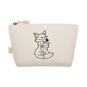 2 Foxes Mother Red Fox Little Child Father Mom - Organic Pouch - nature - Front