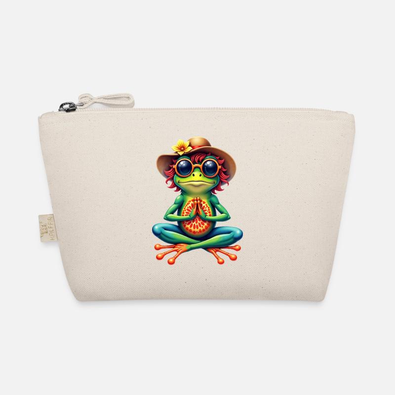 Yoga-Frosch: Peace & Style - Bio-Täschchen - Natur