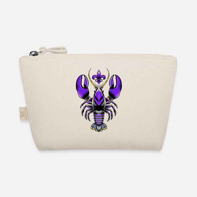 Mardi Gras crawfish with fleur-de-lis design Organic Pouch