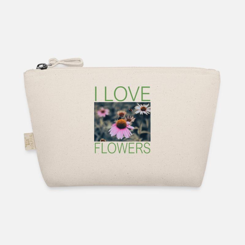 I LOVE FLOWERS - Bio-Täschchen - Natur