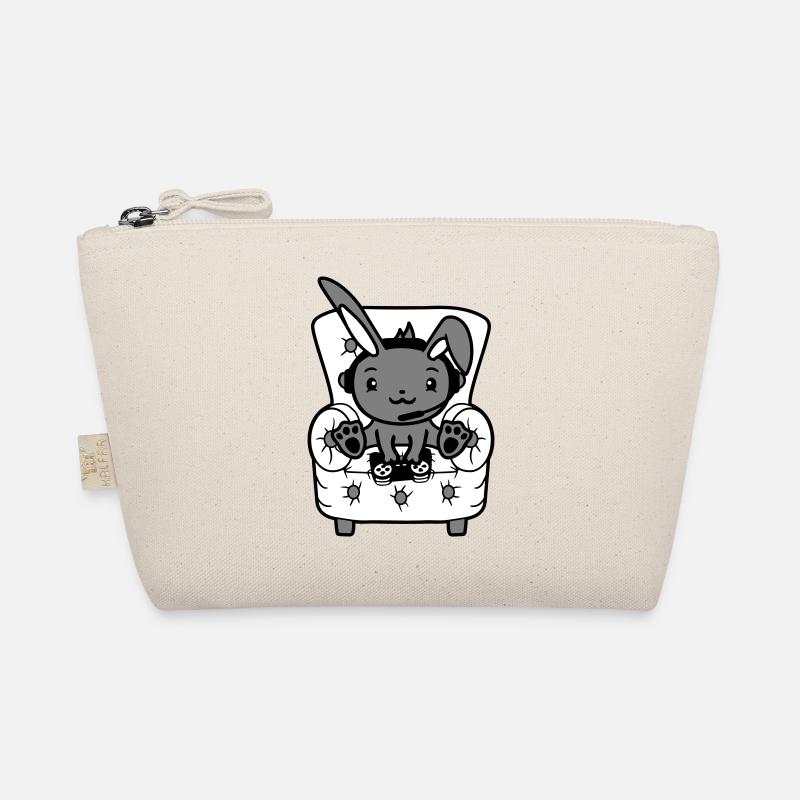 Bunny Playing Controller Console Headset Gamer Nerd Organic Pouch