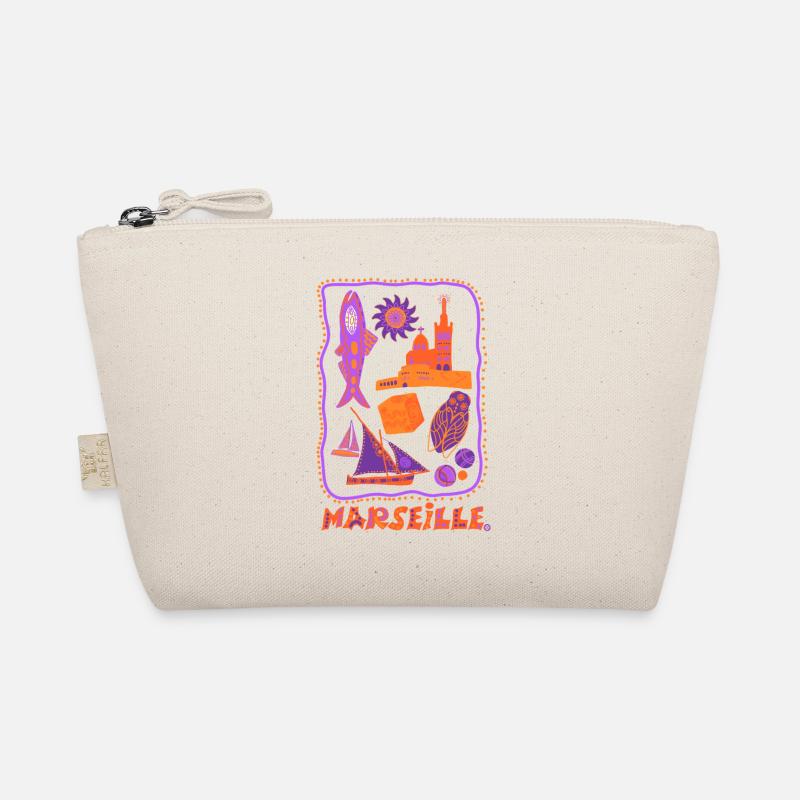 Retro Marseille - Reisen und das Mittelmeer - Bio-Täschchen - Natur
