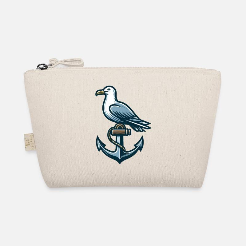 Anchor with Seagull - Organic Pouch - nature