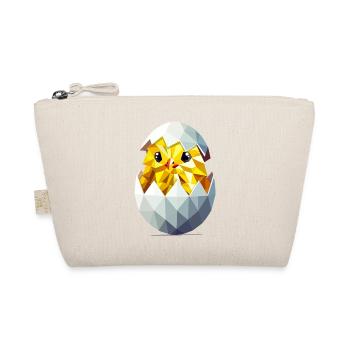 Chick in the Egg – Modern Easter Illustration - Organic Pouch - nature - Front