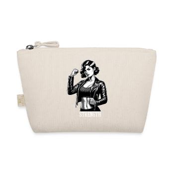 Starke Frau Stärke Rockabilly Lederjacke Geschenk - Bio-Täschchen - Natur - Vorne