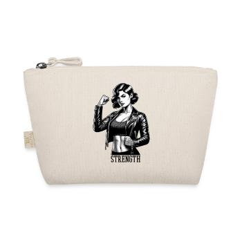 Starke Frau Stärke Rockabilly Lederjacke Geschenk - Bio-Täschchen - Natur - Vorne