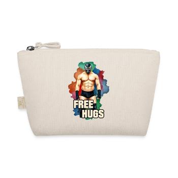 Muscular Man Wrestler - FREE HUGS 1 - Organic Pouch - nature - Front
