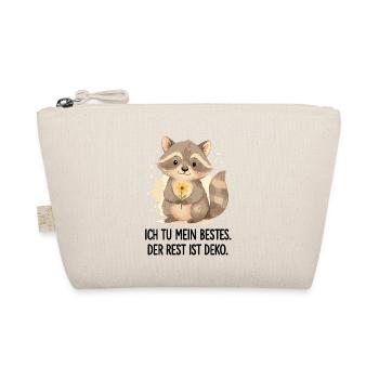 Raccoon with Flower – Gentle - Organic Pouch - nature - Front
