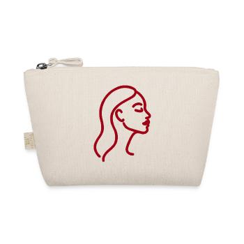 Line Art Woman Profile – Minimalist - Organic Pouch - nature - Front