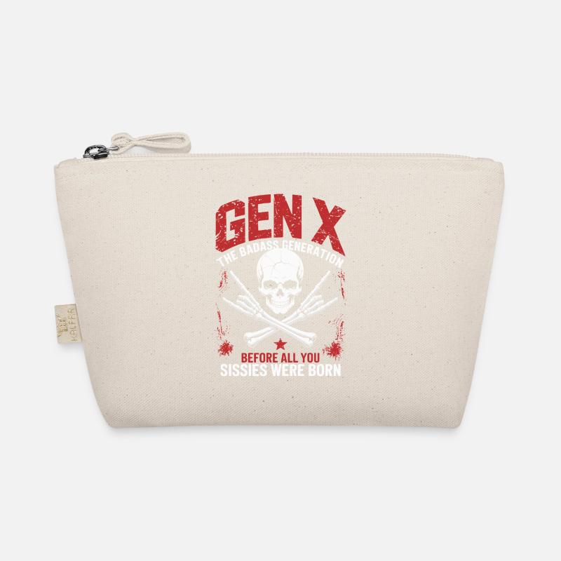 Gen X The Badass Generation Skull Design - Bio-Täschchen - Natur