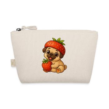 Carlin mignon avec des fraises dessin animé fruité drôle - Trousse biologique - nature - Devant