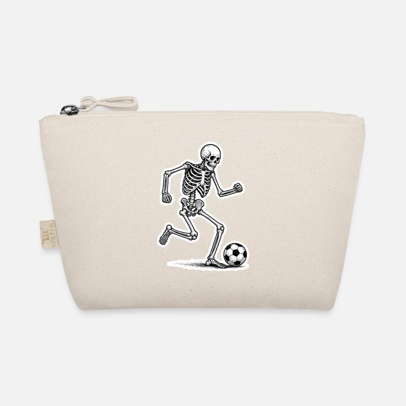 Skeleton Fußballspieler - Bio-Täschchen - Natur