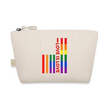 Patriotic Rainbow "Love Is Love" Flag - Organic Pouch - nature - Front